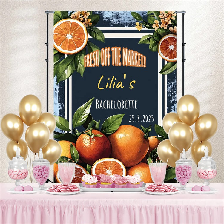 Backdrops für Hochzeit Orange Bachelorette Bash Personalisierte Backdrop CSH3-295