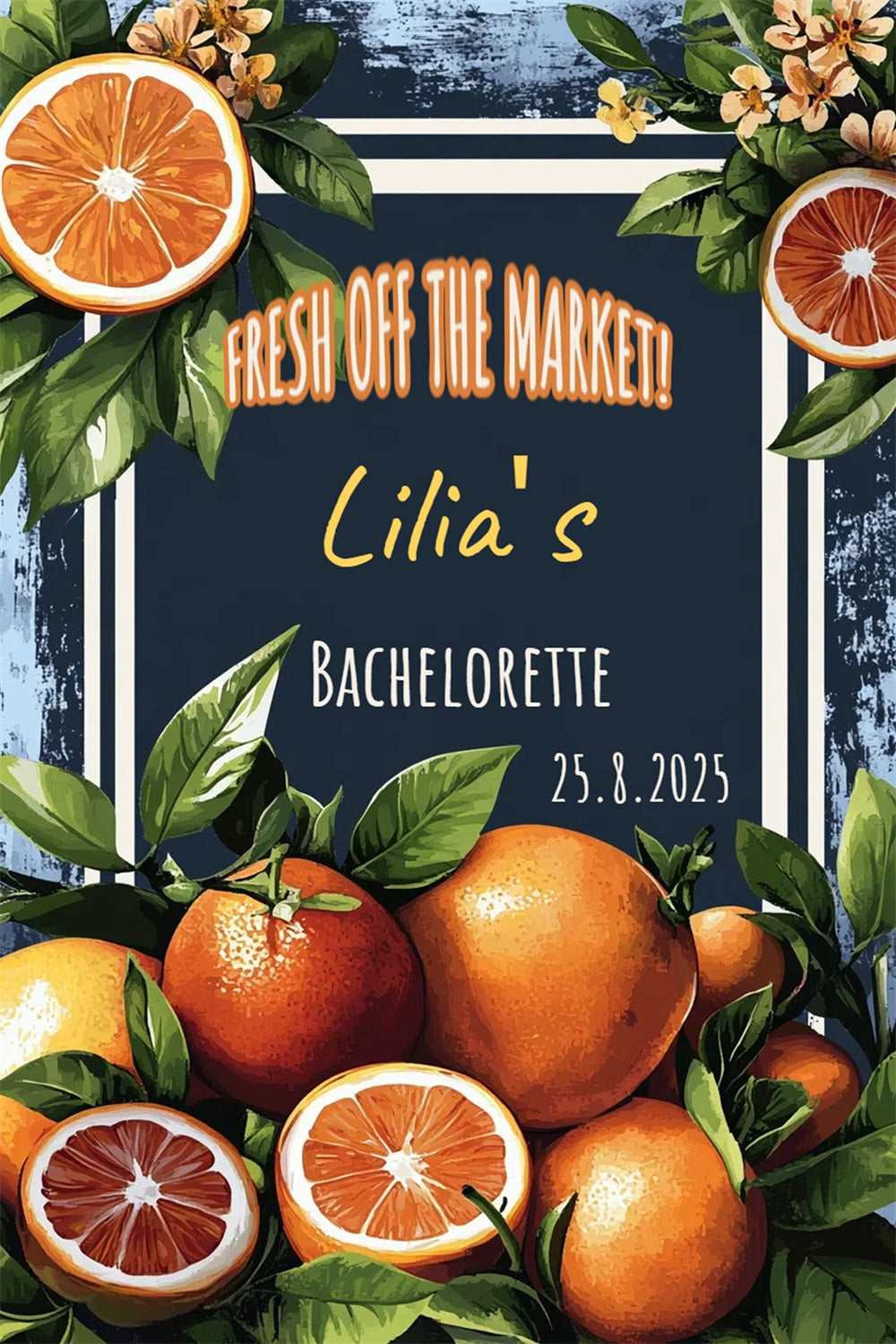 Backdrops für Hochzeit Orange Bachelorette Bash Personalisierte Backdrop CSH3-295
