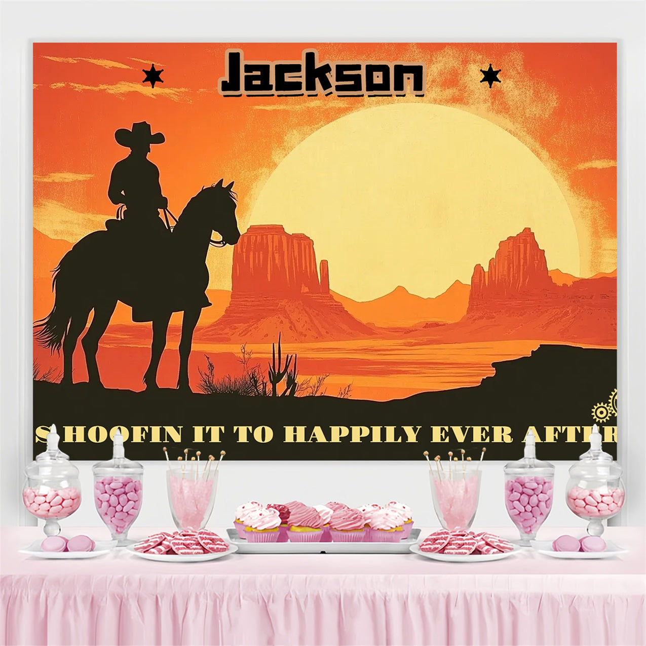 Hochzeit Backdrop Ideen Wild West Ride Personalisierte Backdrop CSH3-299
