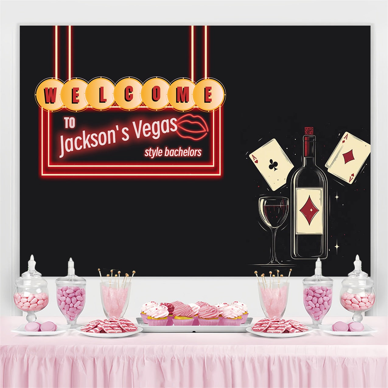 Hochzeit Backdrop Design Vegas Bachelor Bash Personalisierte Backdrop CSH3-307