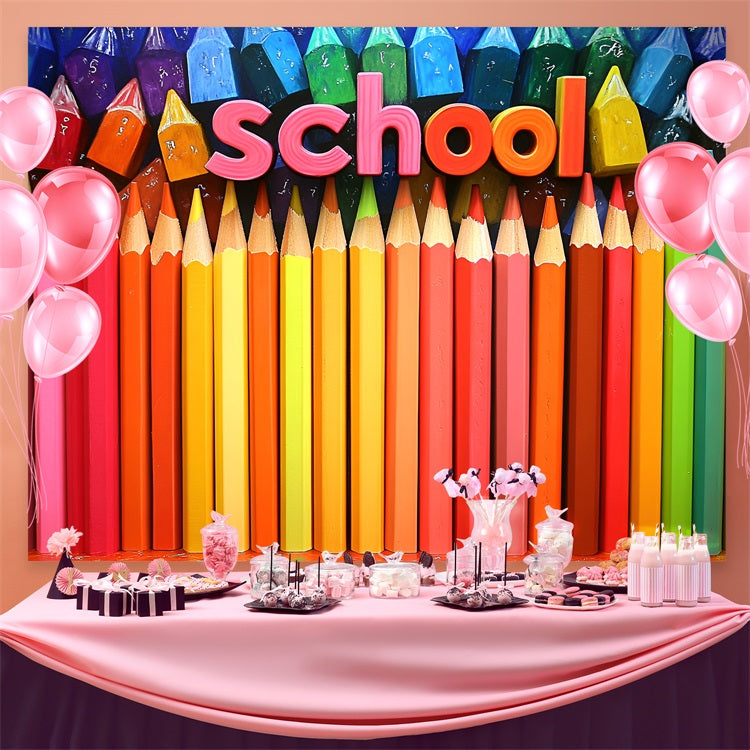 Backdrop für Back To School Kunst Schule Bleistift Thema Hintergrund CSH3-44
