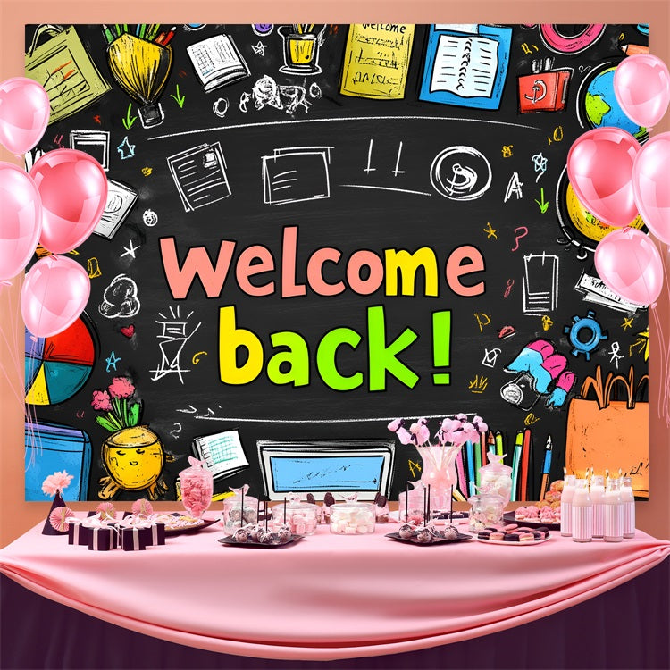 Hintergrund für Back To School Kreative Doodle Blackboard Hintergrund CSH3-48