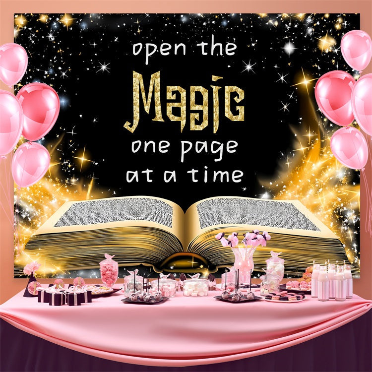 Back To School Fotohintergrund Mystische funkelnde Buch Hintergrund CSH3-72