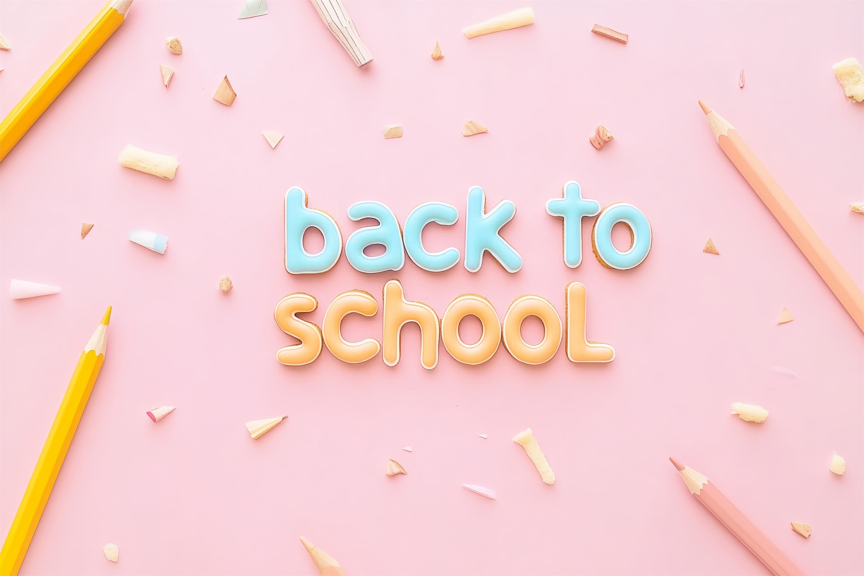 Back To School Fotokulisse Minimalistische Bleistift Rosa Kulisse CSH3-86