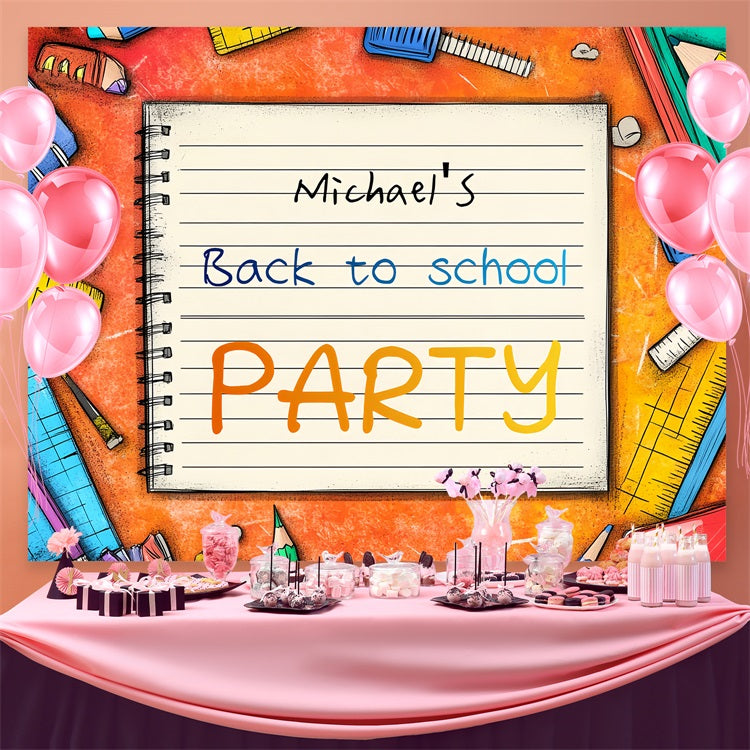 Back To School Backdrops Bunte Schulsachen Custom Backdrop CSH3-87