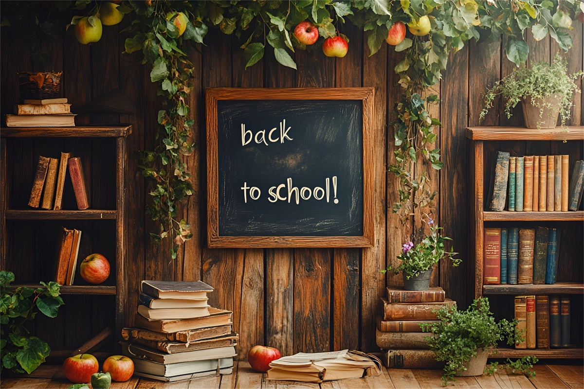 Backdrop für Back To School Holz Bücherregal Apfel Backdrop CSH3-9