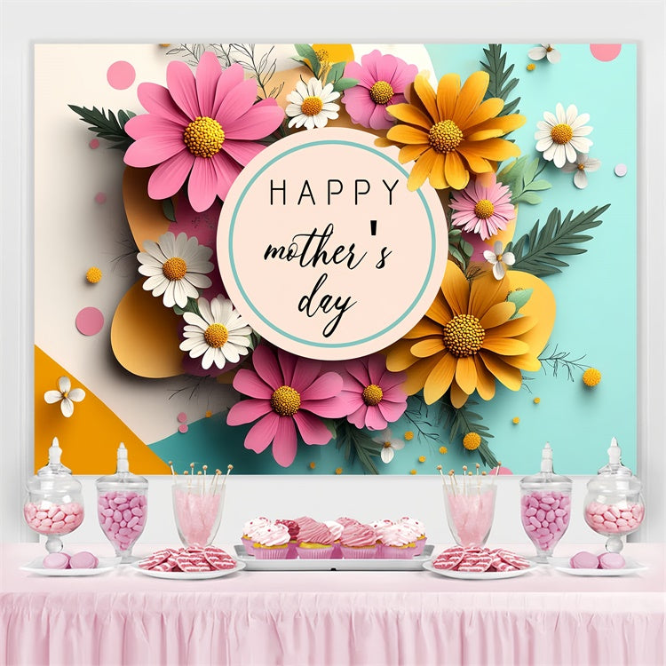 Muttertags-Hintergrundbild zum Anpassen Vibrierende Margerite Pastell CSH3-95