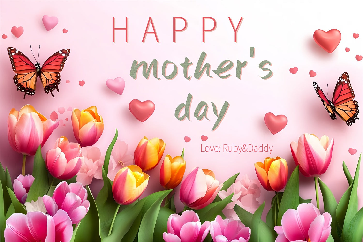 Muttertags-Hintergrundbild zum Anpassen Romantische Tulpenblüte CSH3-96