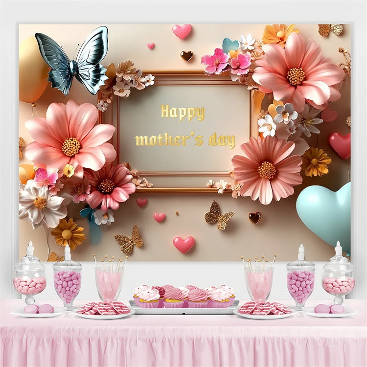 Muttertags-Hintergrundbild zum Selbstgestalten Chic Ballons und Blumen CSH3-99