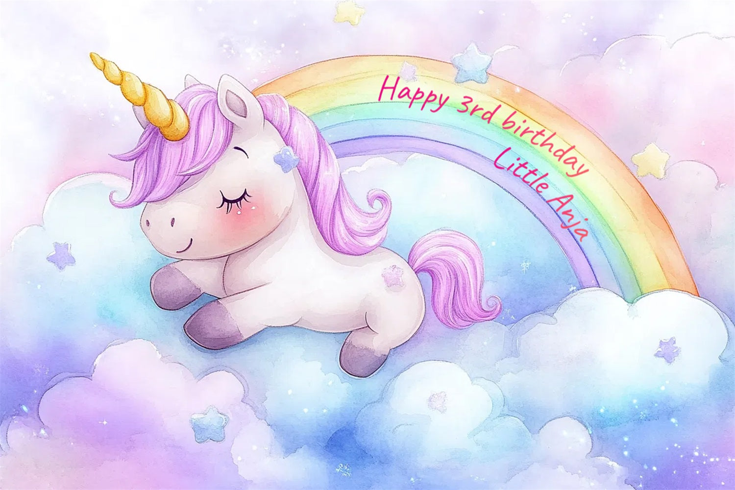 Benutzerdefinierte Backdrop For Geburtstag Party Einhorn Dreamland Rainbow Backdrop CSH4-12