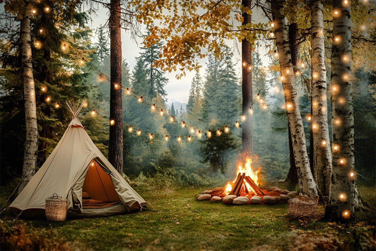 Herbst Wald Backdrop Gemütlicher Wald Camping Backdrop CSH4-116