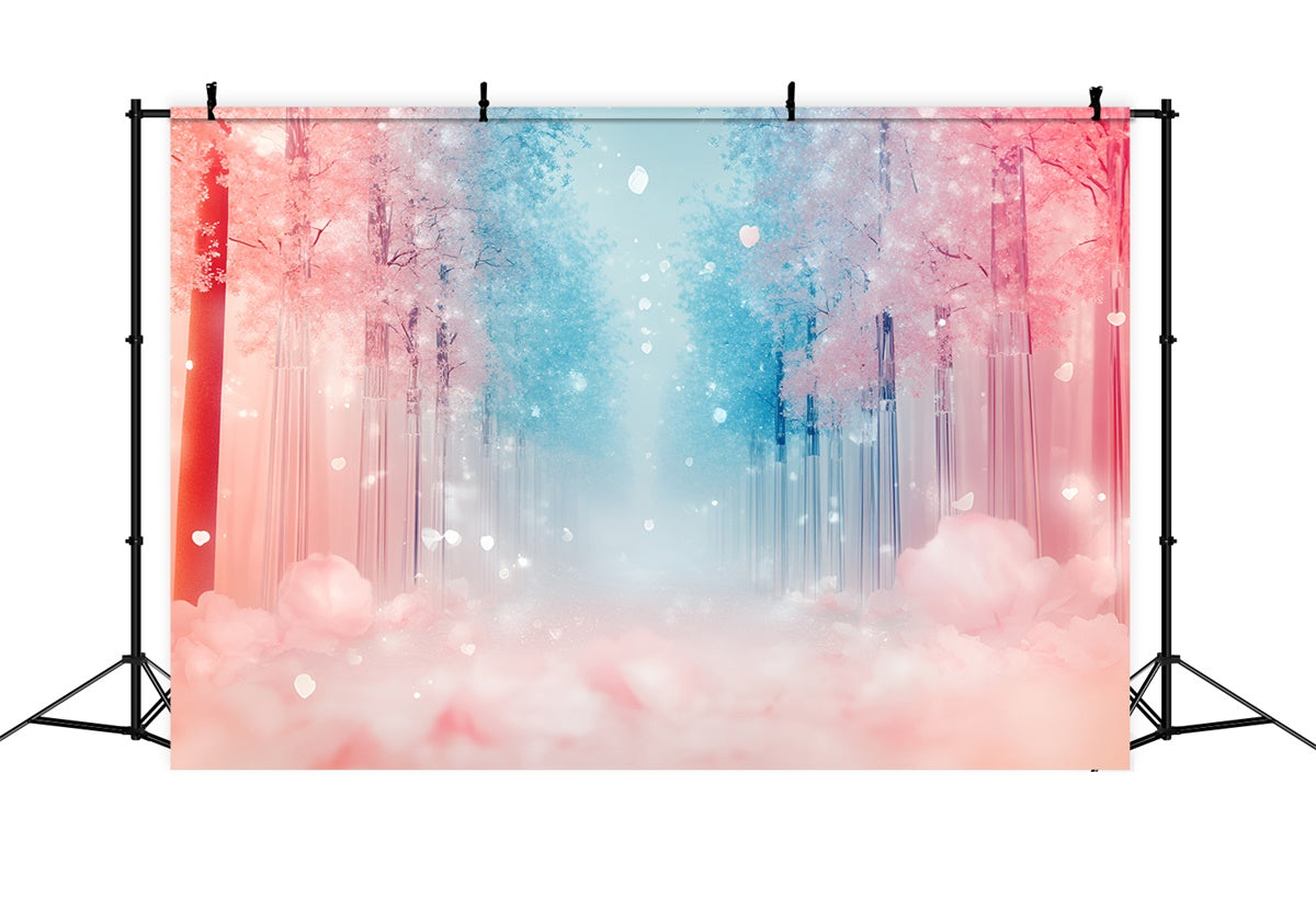 Fantasy Forest Backdrop Verträumter Pfad Fallende Blütenblätter Backdrop CSH4-118