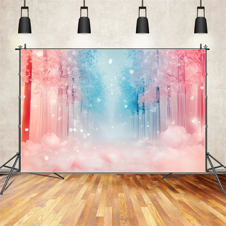 Fantasy Forest Backdrop Verträumter Pfad Fallende Blütenblätter Backdrop CSH4-118