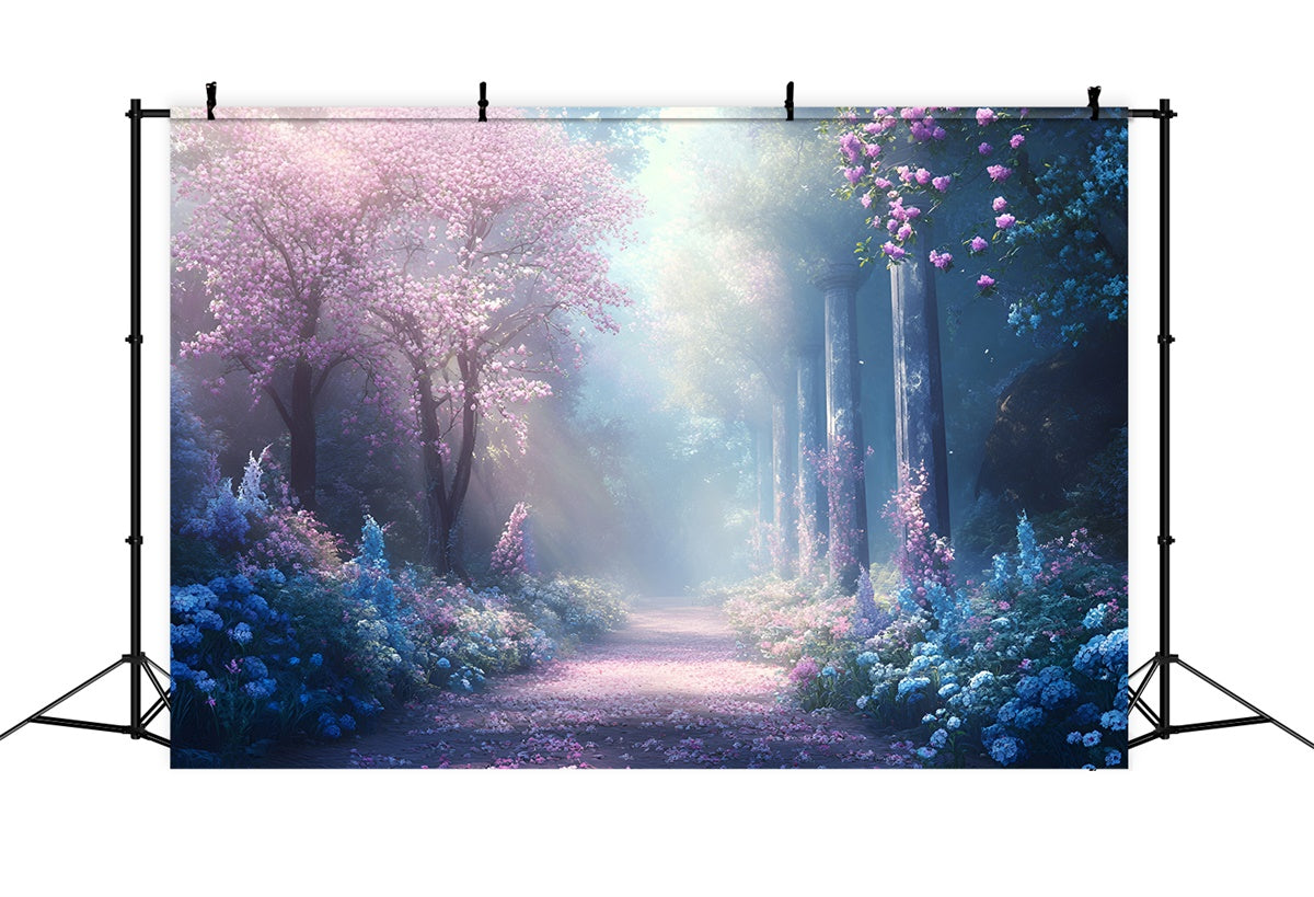 Waldhintergrund Romantischer Pfad Eleganter Blumenhintergrund CSH4-119