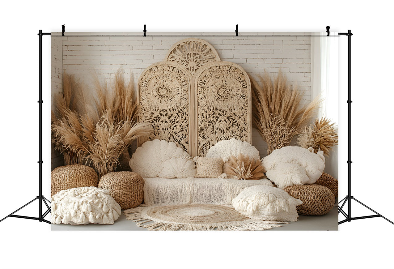 Boho Fotokulisse Makramee Pampas Dekor Hintergrund CSH4-130