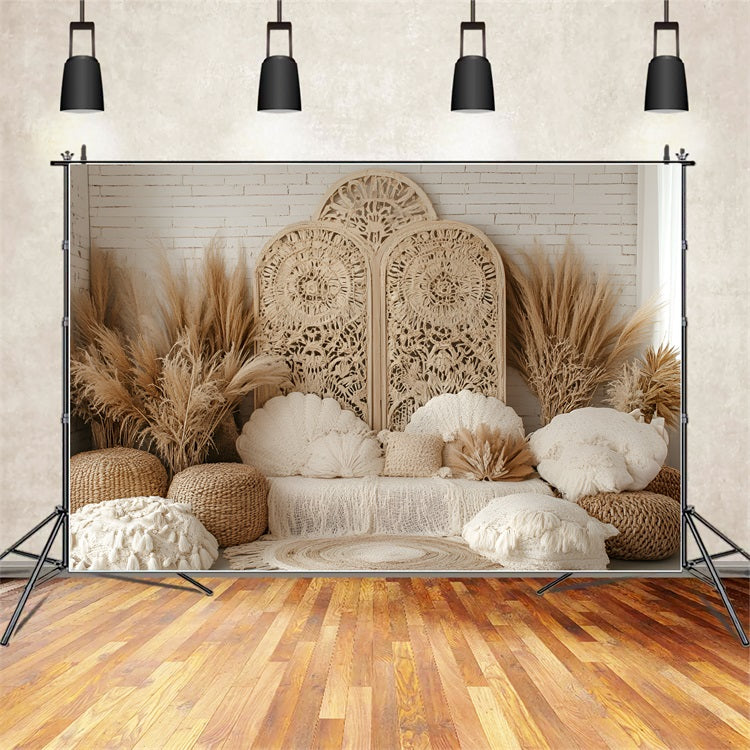 Boho Fotokulisse Makramee Pampas Dekor Hintergrund CSH4-130
