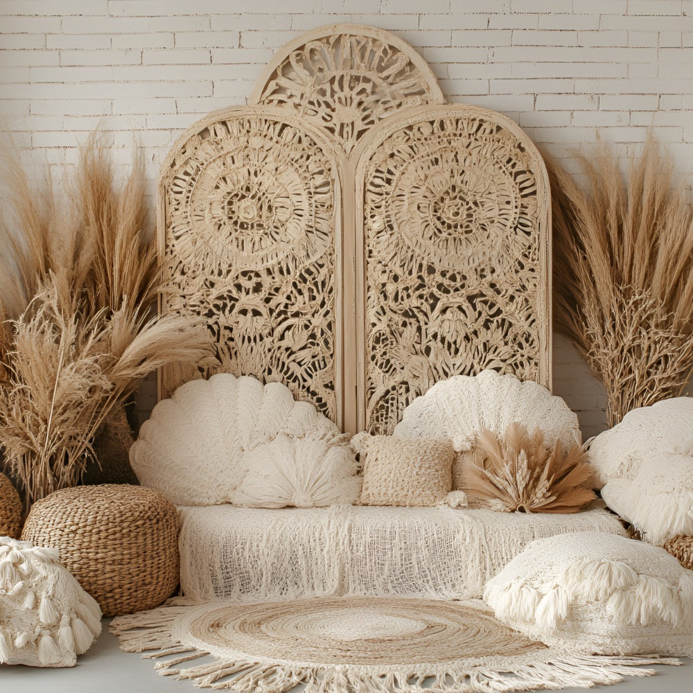 Boho Fotokulisse Makramee Pampas Dekor Hintergrund CSH4-130