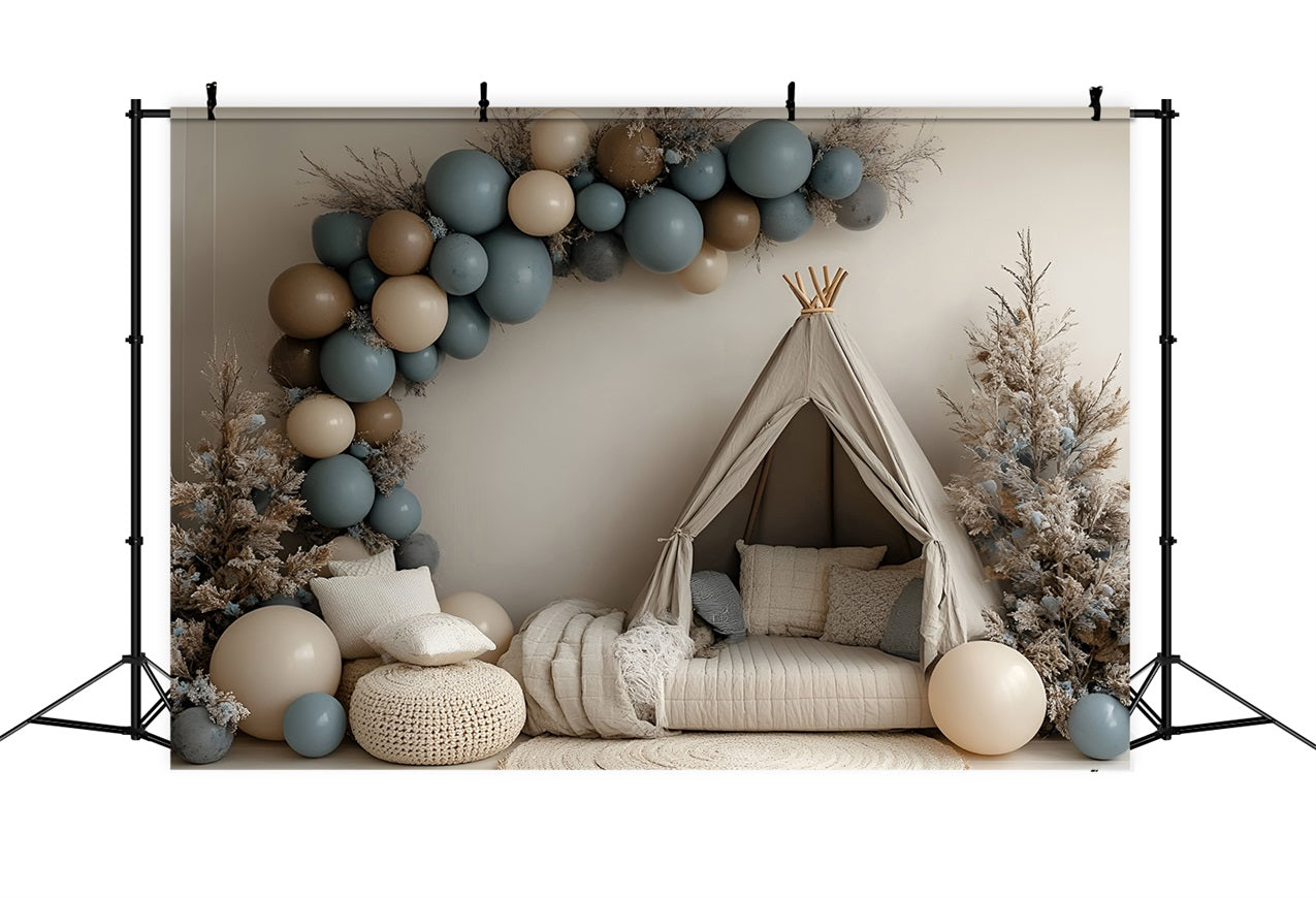 Boho Fotokulisse Gemütliches Zelt Winter Ballon Kulisse CSH4-137