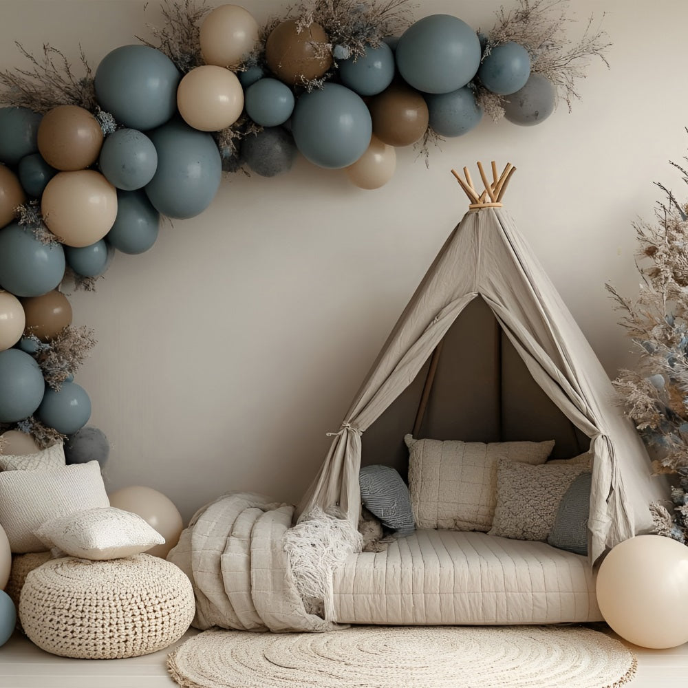 Boho Fotokulisse Gemütliches Zelt Winter Ballon Kulisse CSH4-137