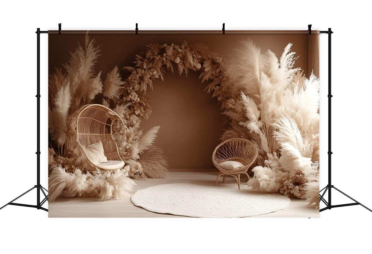 Boho Bogen Backdrop Pampas Bogen Stuhl Backdrop CSH4-146