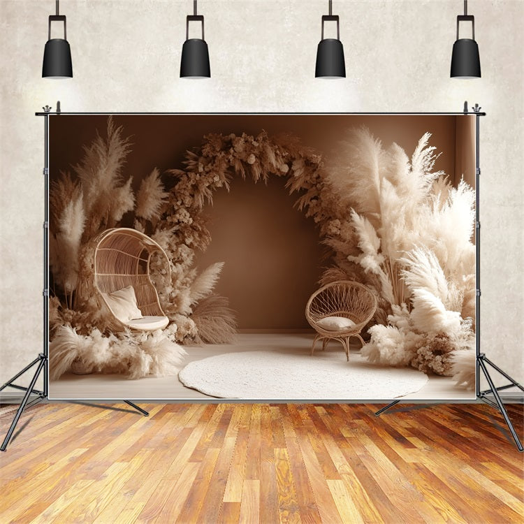 Boho Bogen Backdrop Pampas Bogen Stuhl Backdrop CSH4-146