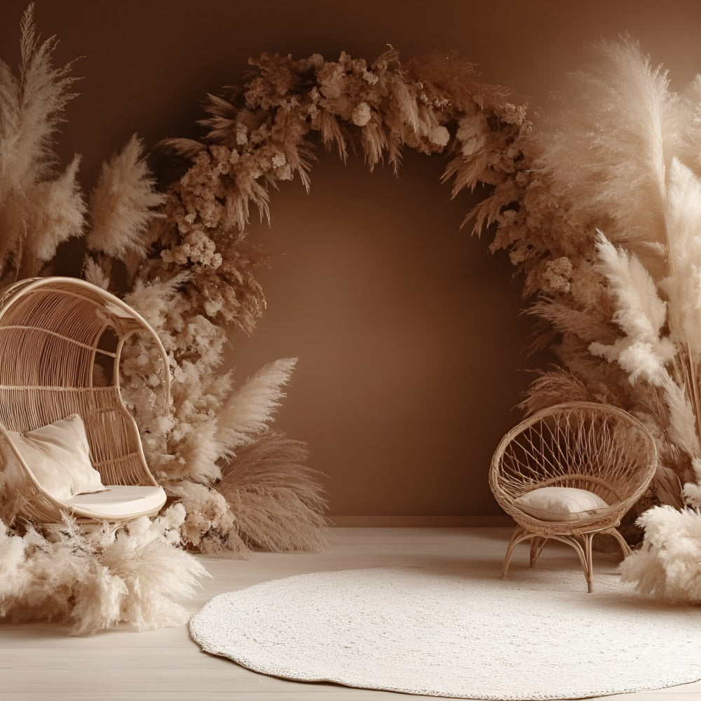 Boho Bogen Backdrop Pampas Bogen Stuhl Backdrop CSH4-146