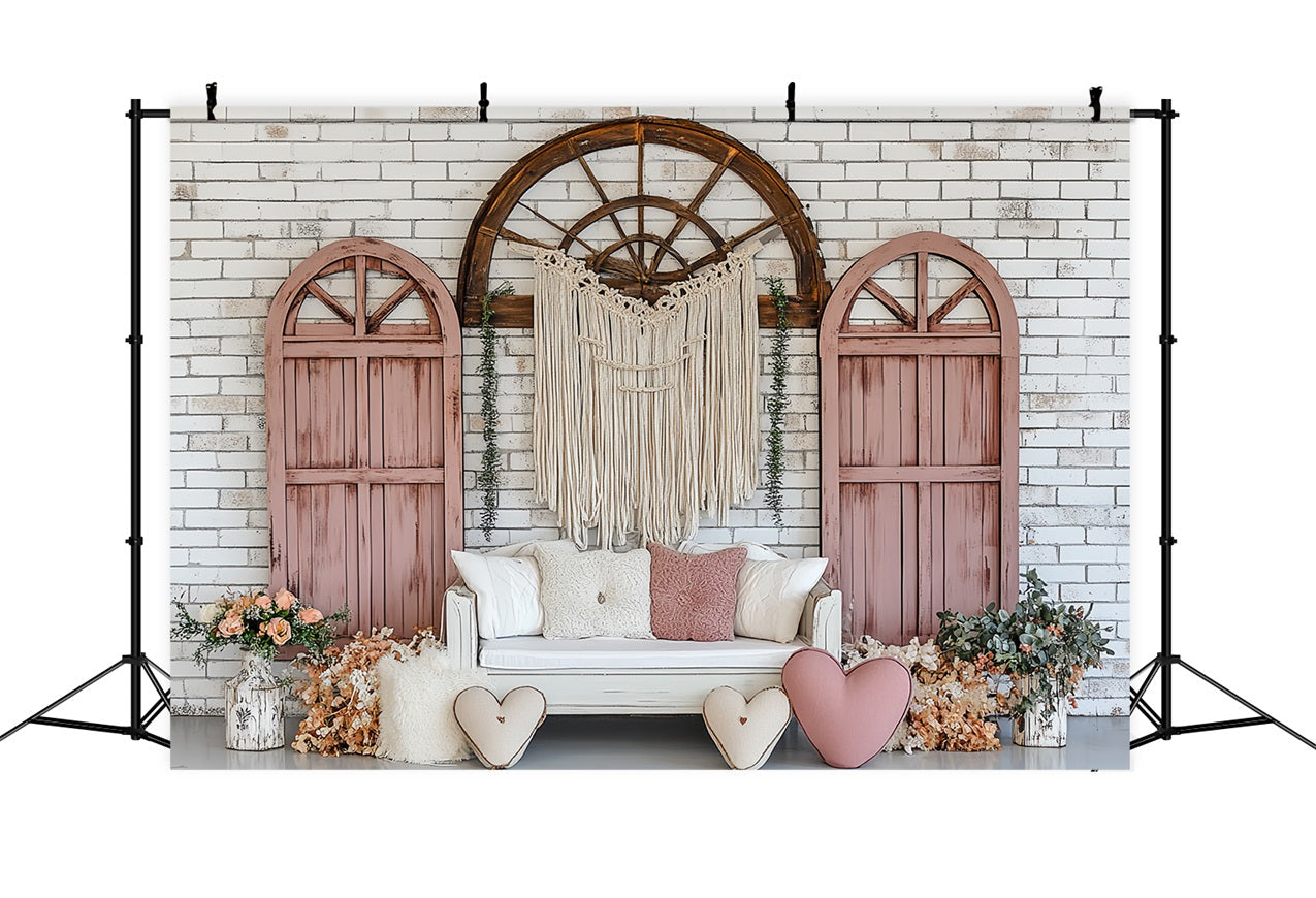 Boho Fotografie Backdrop Bogen Fenster Sofa Liebe Backdrop CSH4-148