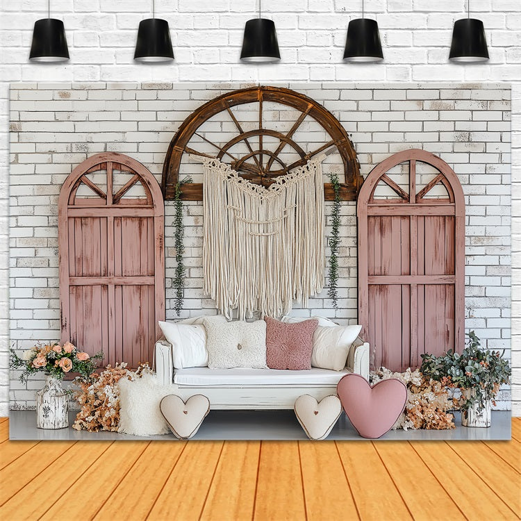 Boho Fotografie Backdrop Bogen Fenster Sofa Liebe Backdrop CSH4-148