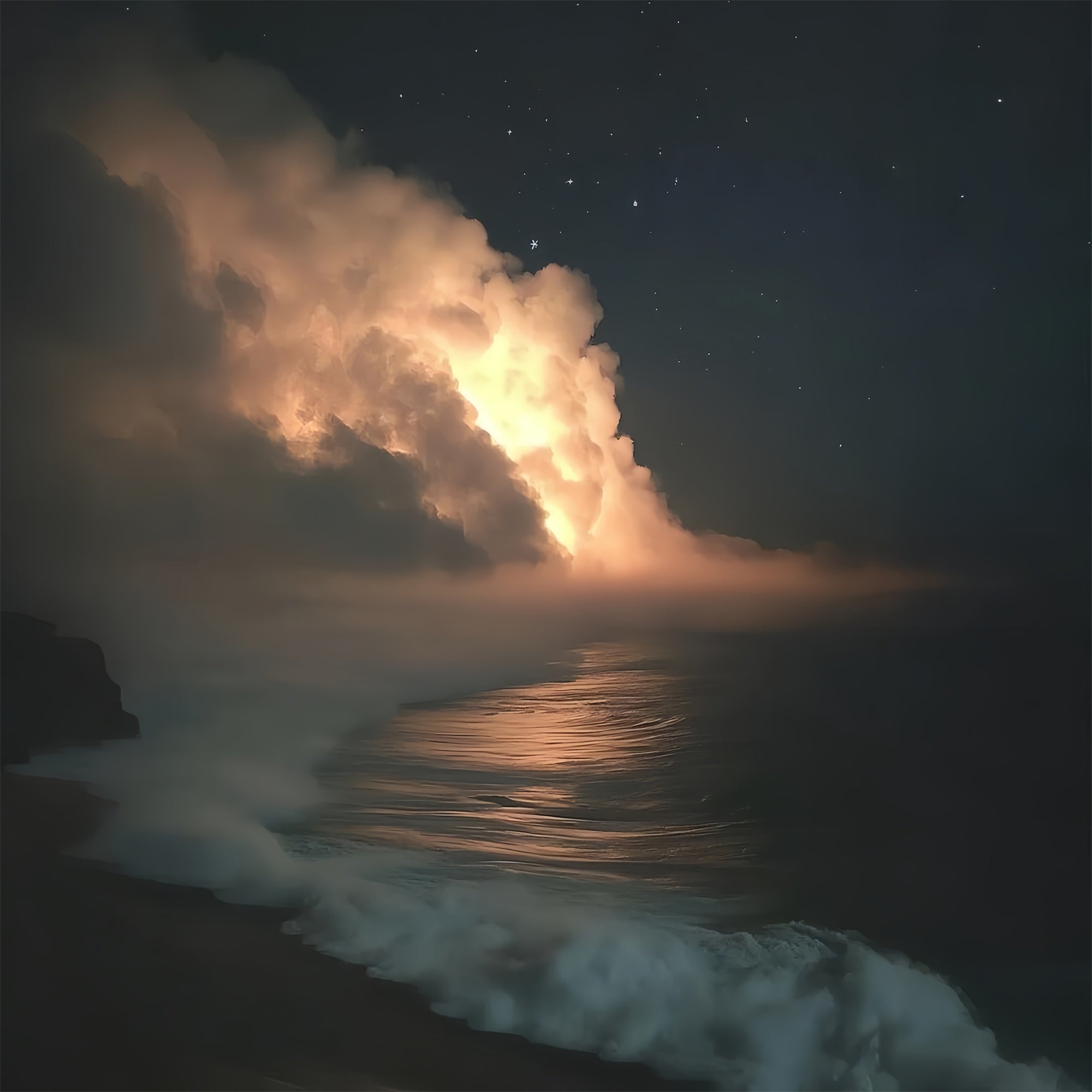 Porträtfotografie Backdrops Verträumter Nachthimmel Meer Backdrop CSH4-191