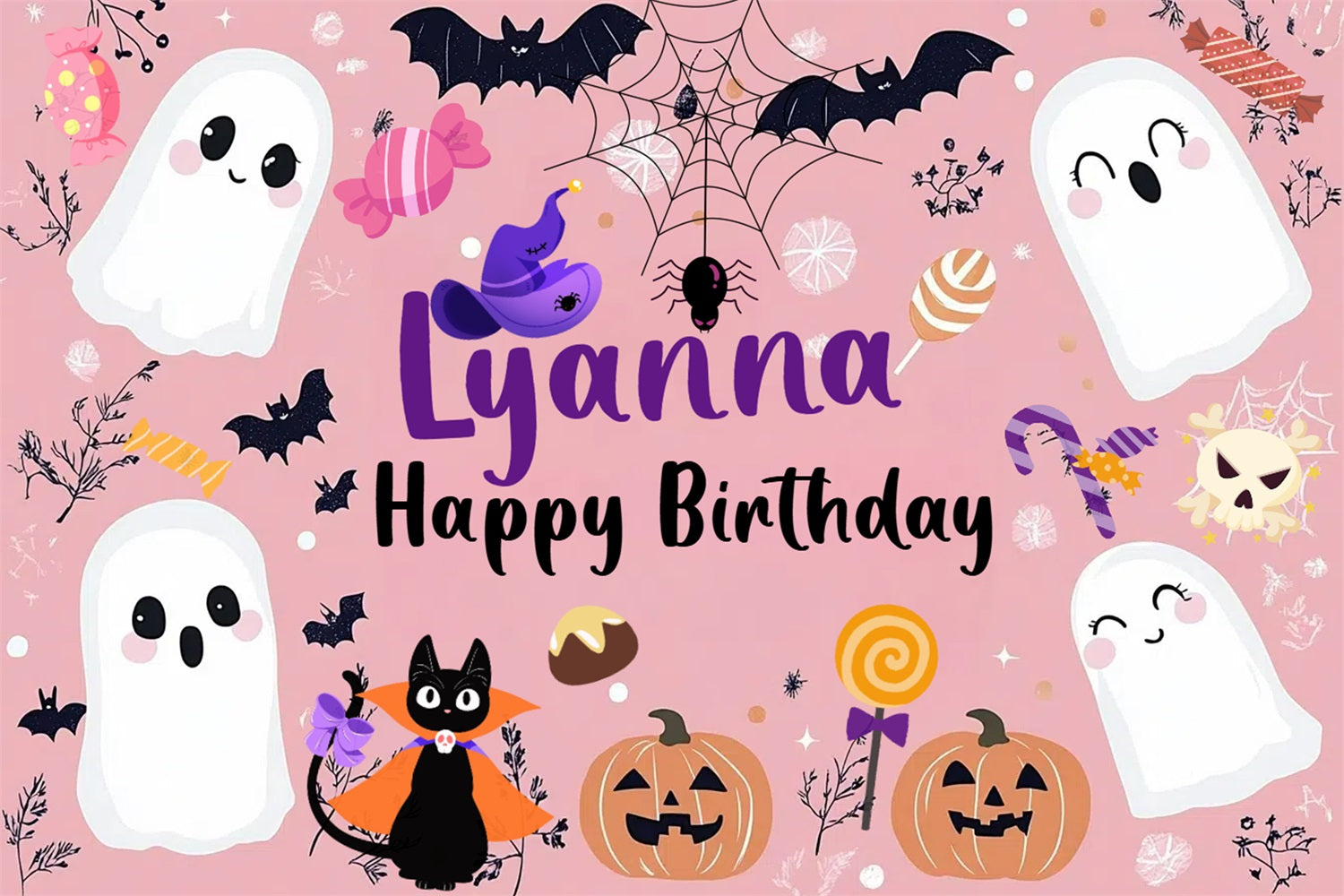 Halloween Geburtstag Backdrop Ghosts Pumpkins Personalisierte Backdrop CSH4-1