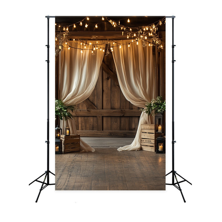 Barnwood Backdrop Holzvorhänge Kerzen Hintergrund CSH4-205