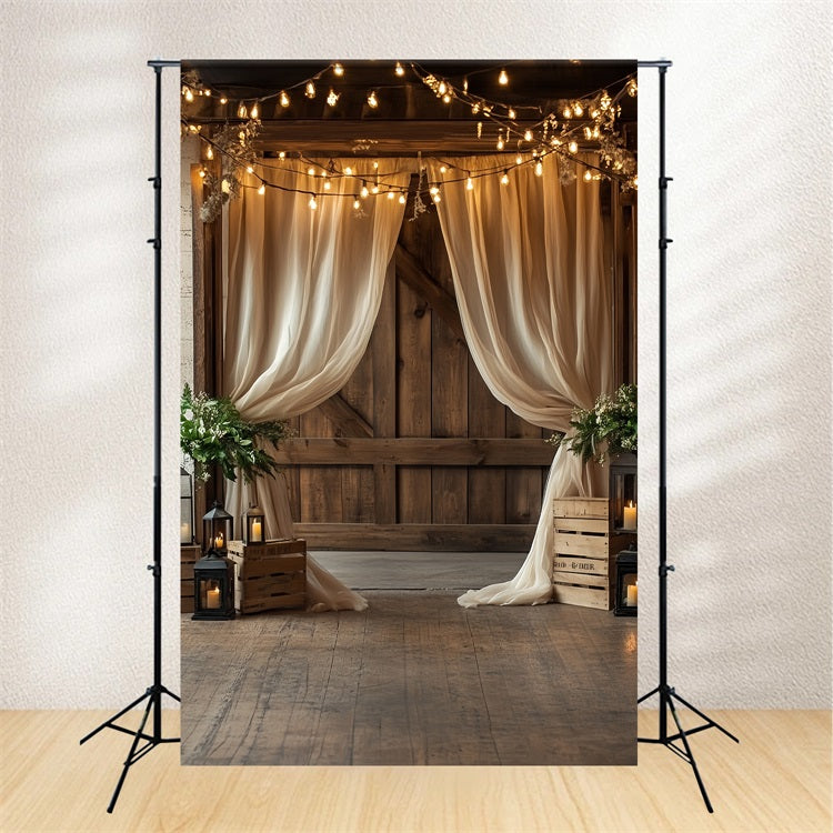 Barnwood Backdrop Holzvorhänge Kerzen Hintergrund CSH4-205