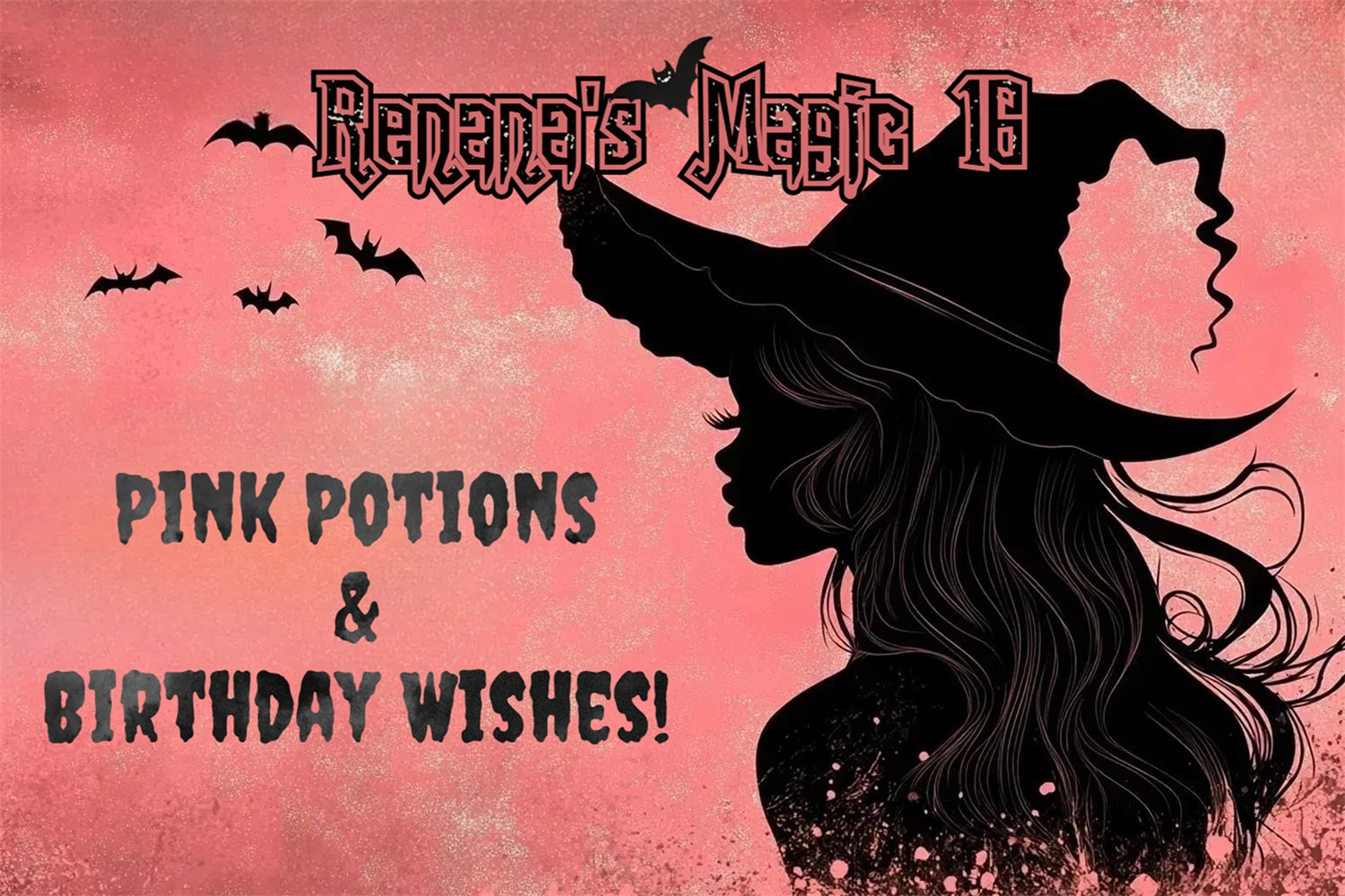 Personalisierte Backdrop Geburtstag Funkeln Enchanted Hexe Backdrop CSH4-23