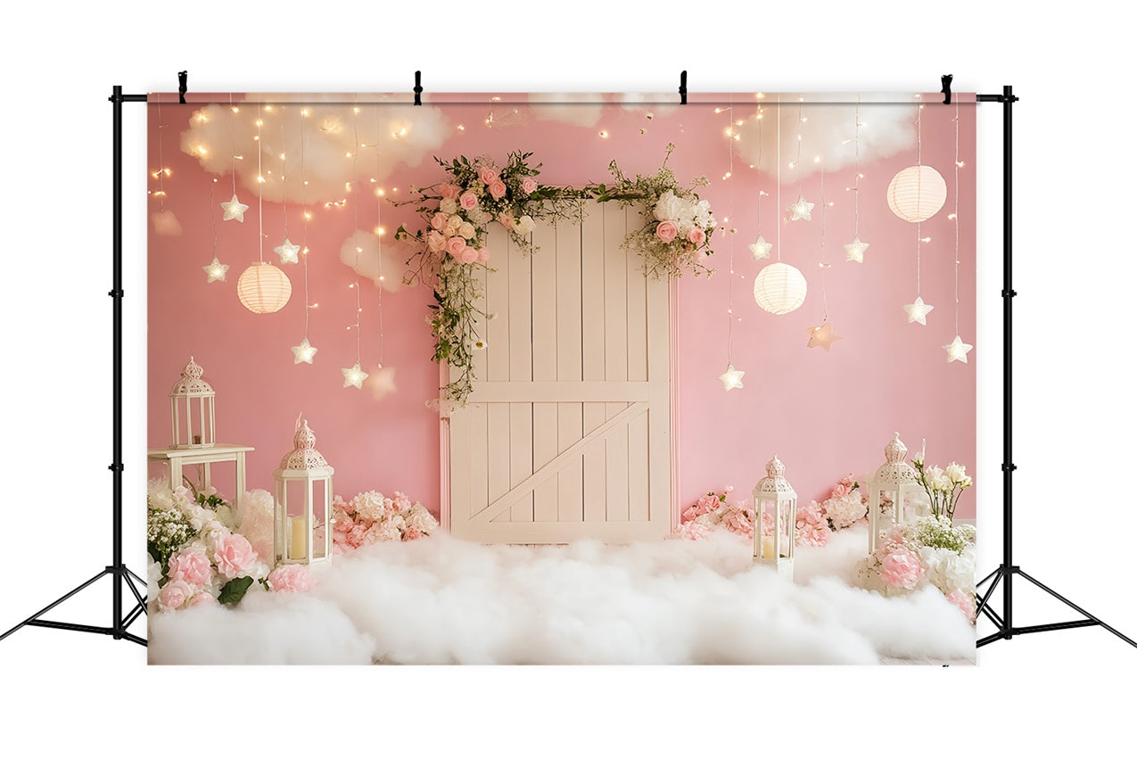Rosa Scheune Backdrop Rosa Wolke Laterne Lichter Hintergrund CSH4-227