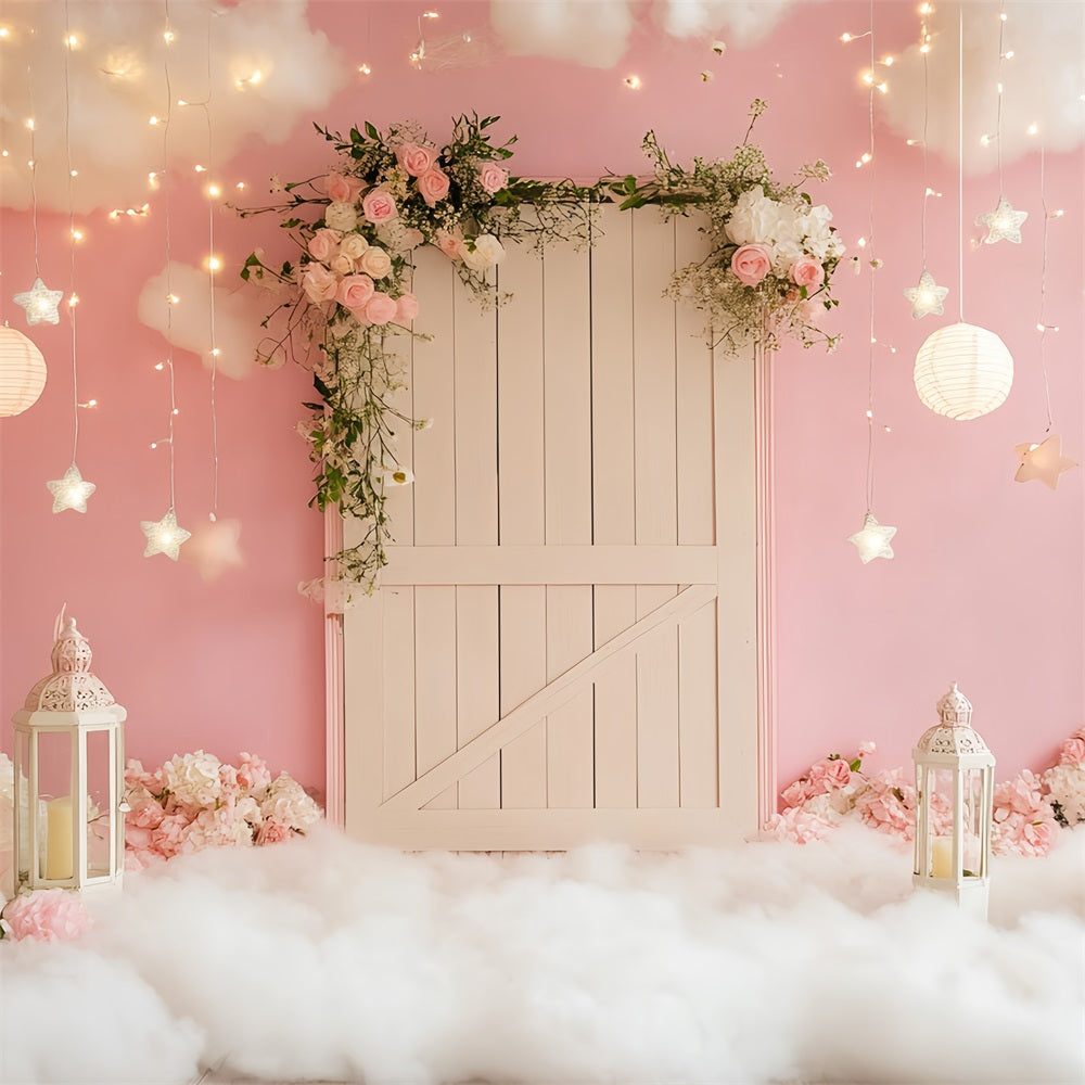 Rosa Scheune Backdrop Rosa Wolke Laterne Lichter Hintergrund CSH4-227