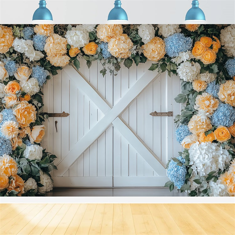 Scheune Tür Hintergründe Blumen Tür Dekor Hintergrund CSH4-228