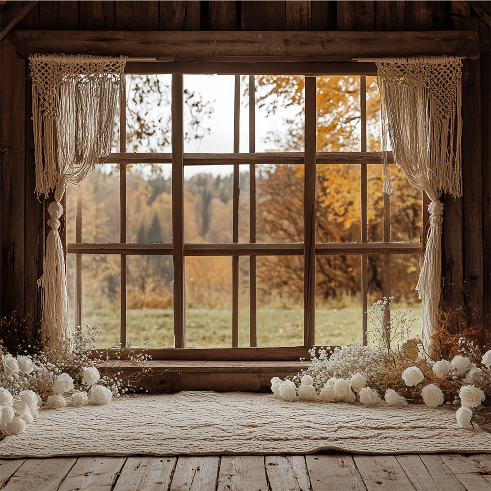 Boho Backdrop Ideen Scheune Fenster Blumen Hintergrund CSH4-233