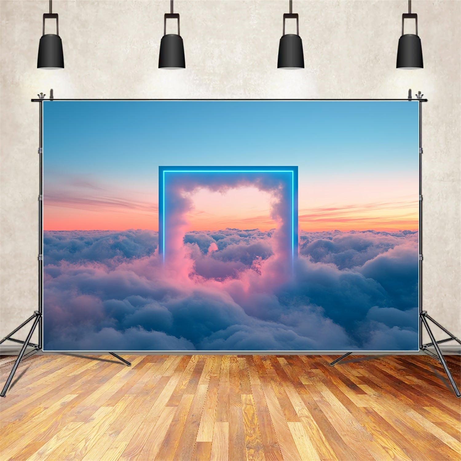 Wolken Fotohintergrund Verträumter Himmel Neonrahmen Hintergrund CSH4-240