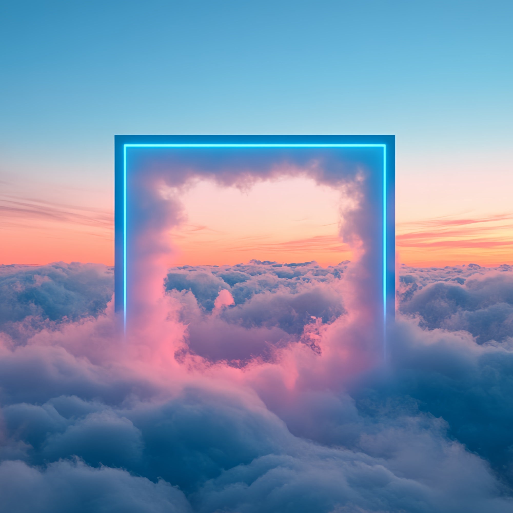 Wolken Fotohintergrund Verträumter Himmel Neonrahmen Hintergrund CSH4-240