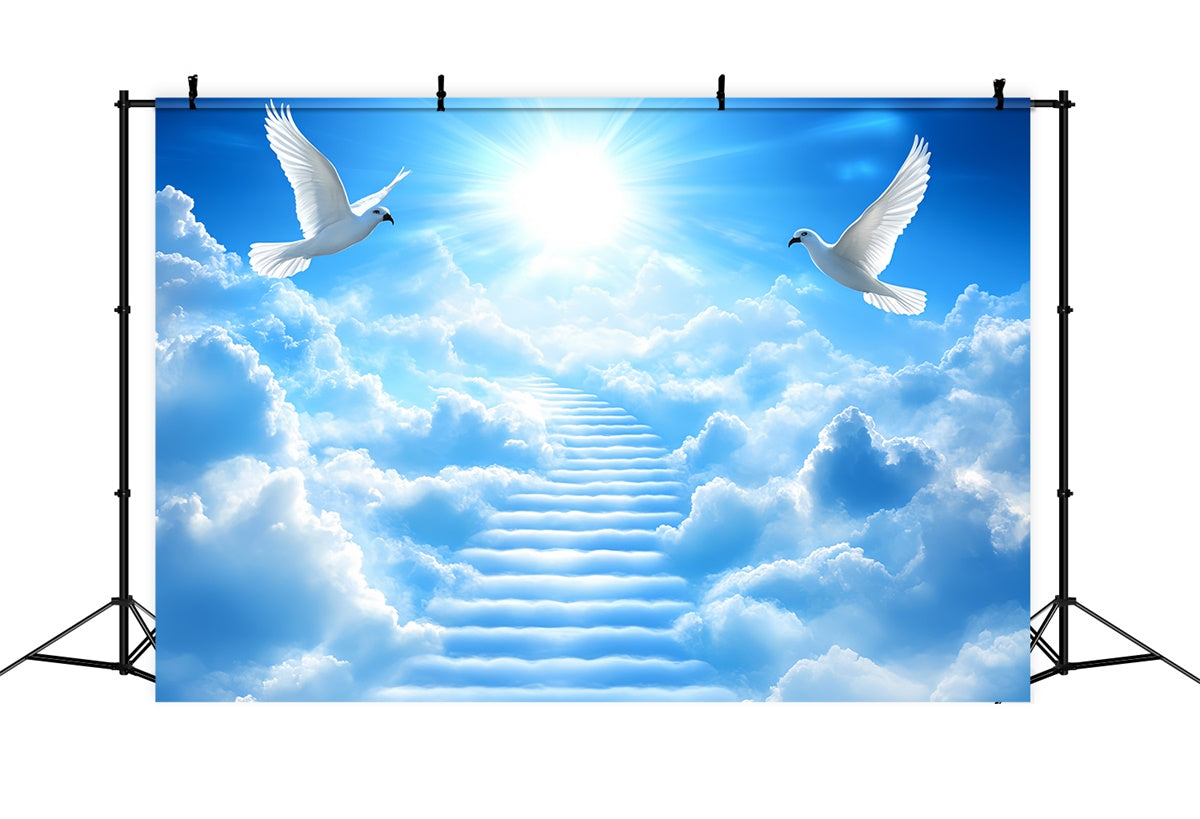 Himmel mit Wolken Backdrop Wolke Leiter Soaring Tauben Hintergrund CSH4-247