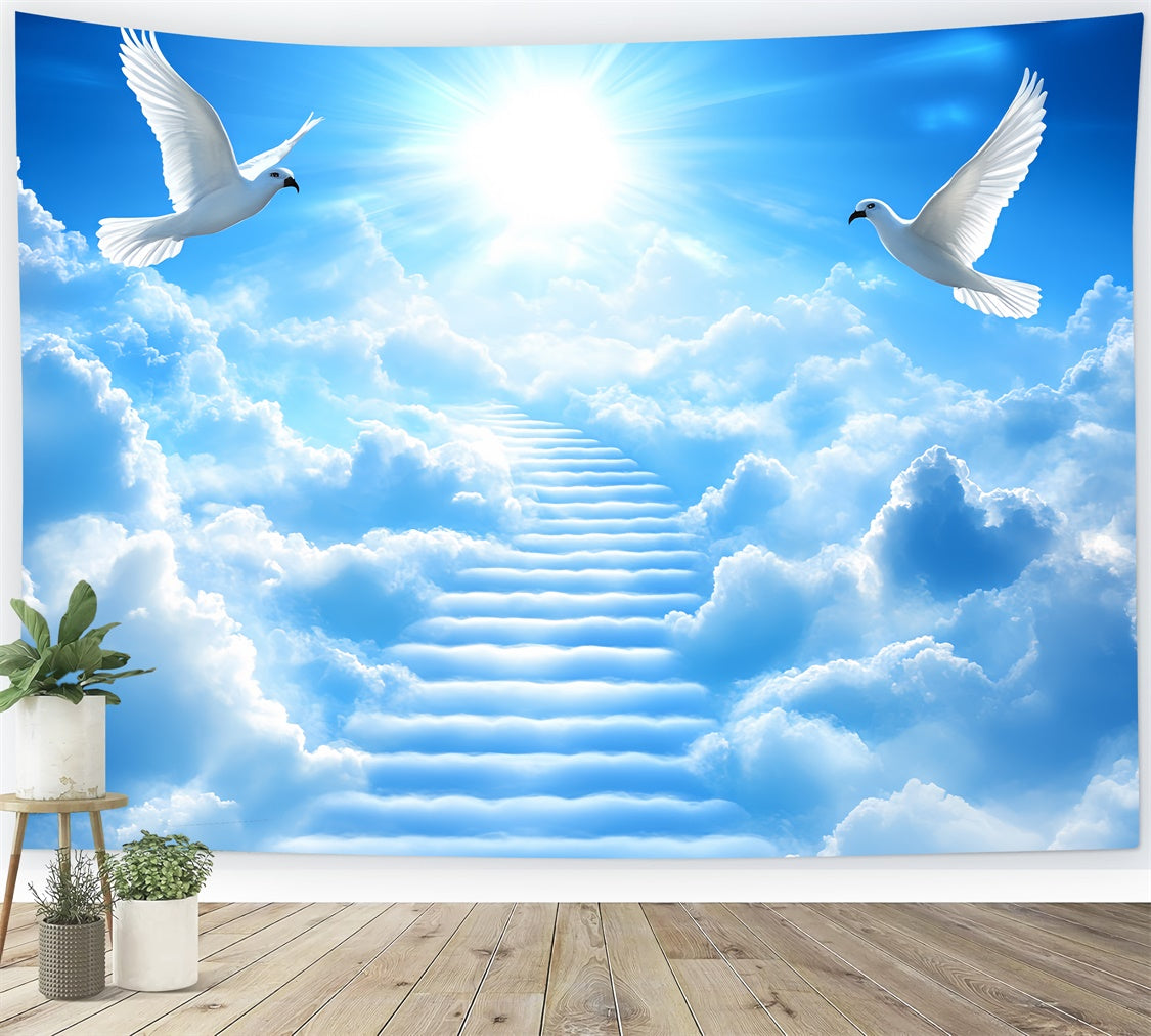 Himmel mit Wolken Backdrop Wolke Leiter Soaring Tauben Hintergrund CSH4-247