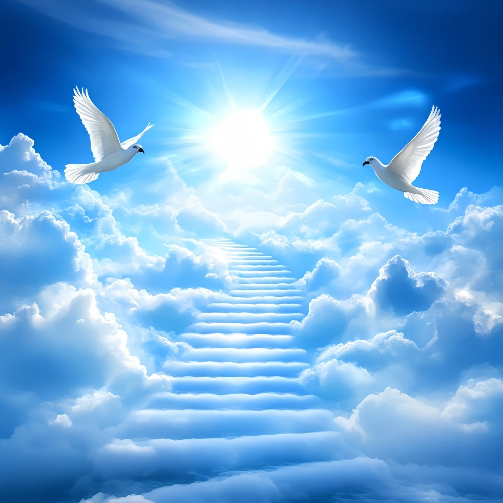 Himmel mit Wolken Backdrop Wolke Leiter Soaring Tauben Hintergrund CSH4-247