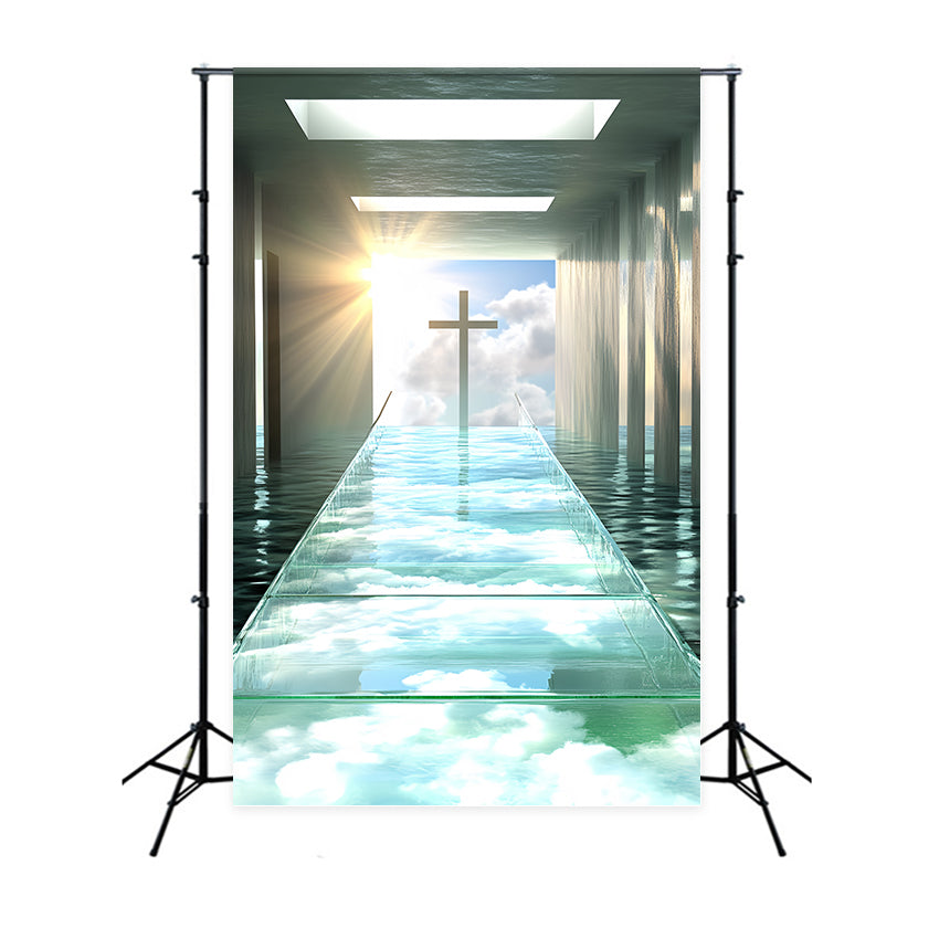 Himmel und Wolken Backdrop Wolke Reflexionen Kreuz Hintergrund CSH4-249