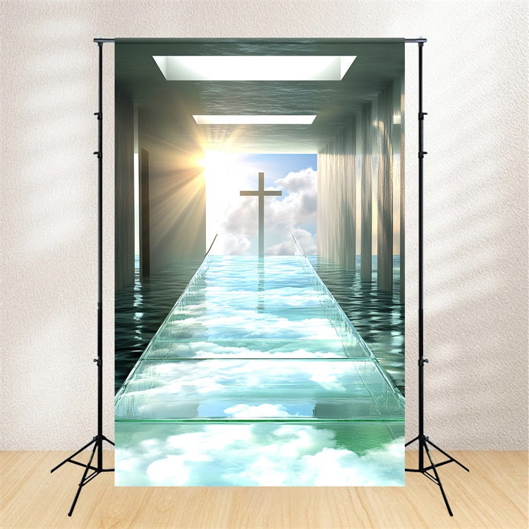 Himmel und Wolken Backdrop Wolke Reflexionen Kreuz Hintergrund CSH4-249