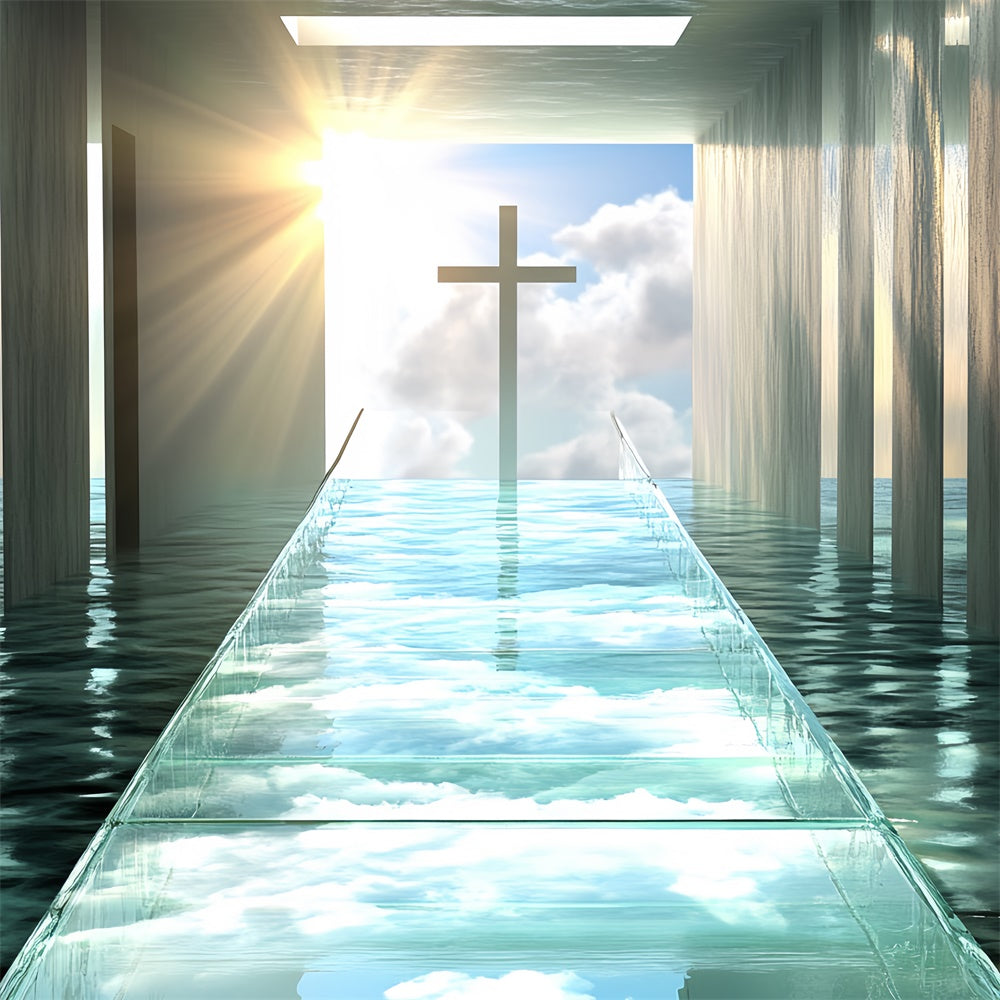 Himmel und Wolken Backdrop Wolke Reflexionen Kreuz Hintergrund CSH4-249