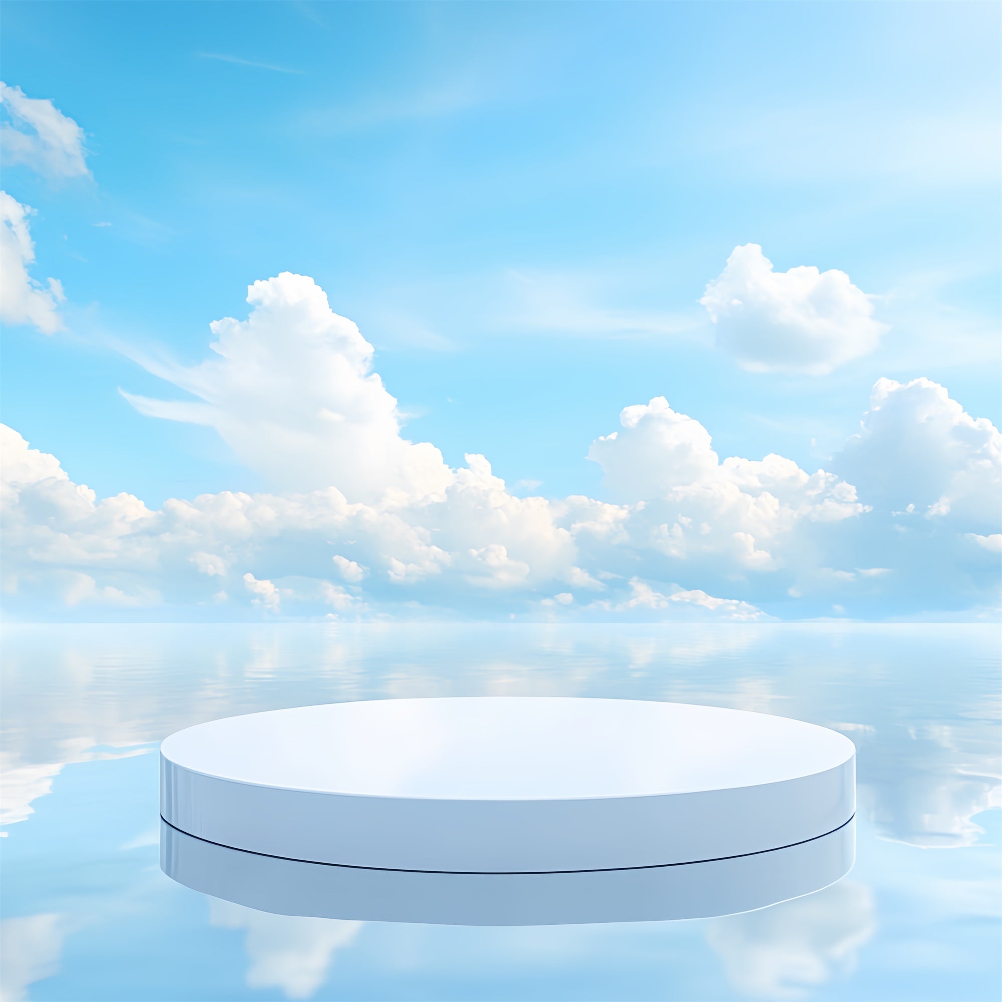 Ozean und Himmel Hintergrundkulisse Ruhiger Ozean Weißer Plattformhintergrund CSH4-254