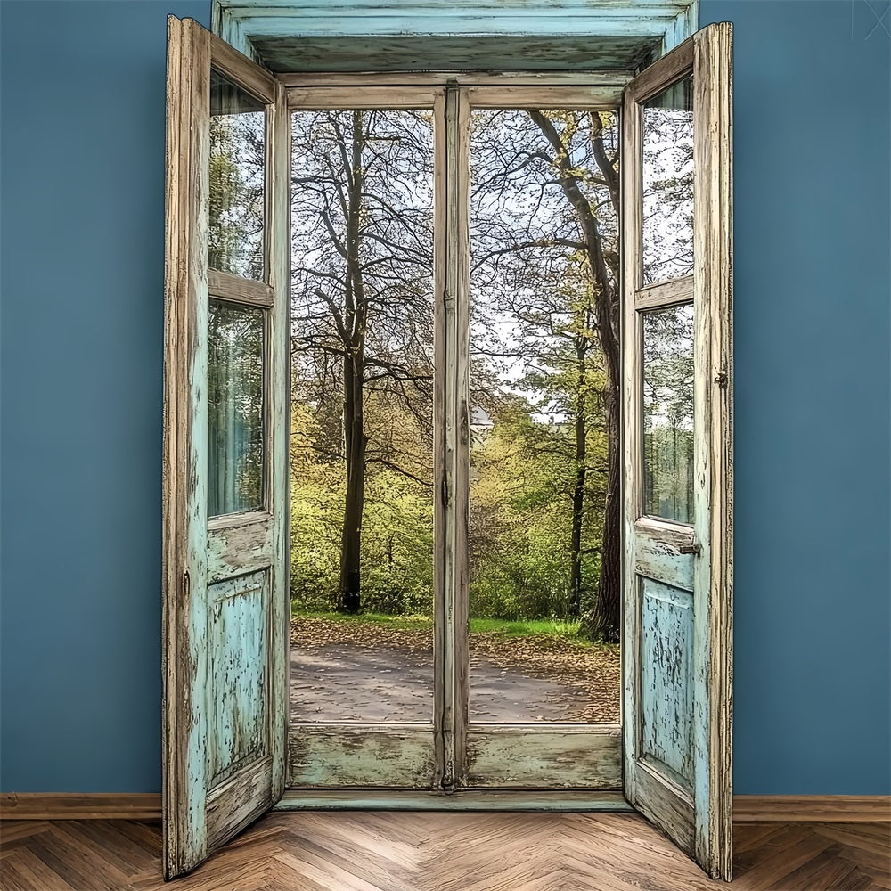 Vintage-Fotohintergrund Distressed Holztür Waldhintergrund CSH4-268