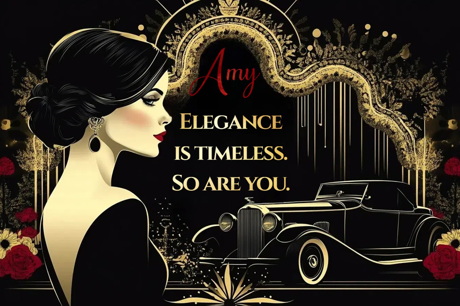 Personalisierte 30th Geburtstag Backdrop Golden Blumen Black Art Backdrop CSH4-28