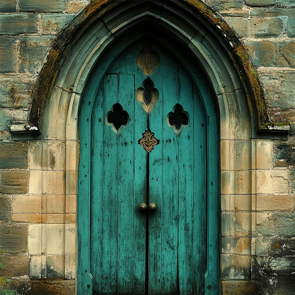 Victorian Backdrop Teal Holztür Vintage Backdrop CSH4-275