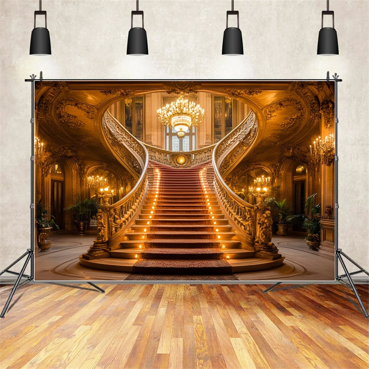 Viktorianische Fotografie Backdrop Rote Teppich-Treppe Vintage Backdrops CSH4-285